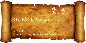 Kirják Veron névjegykártya